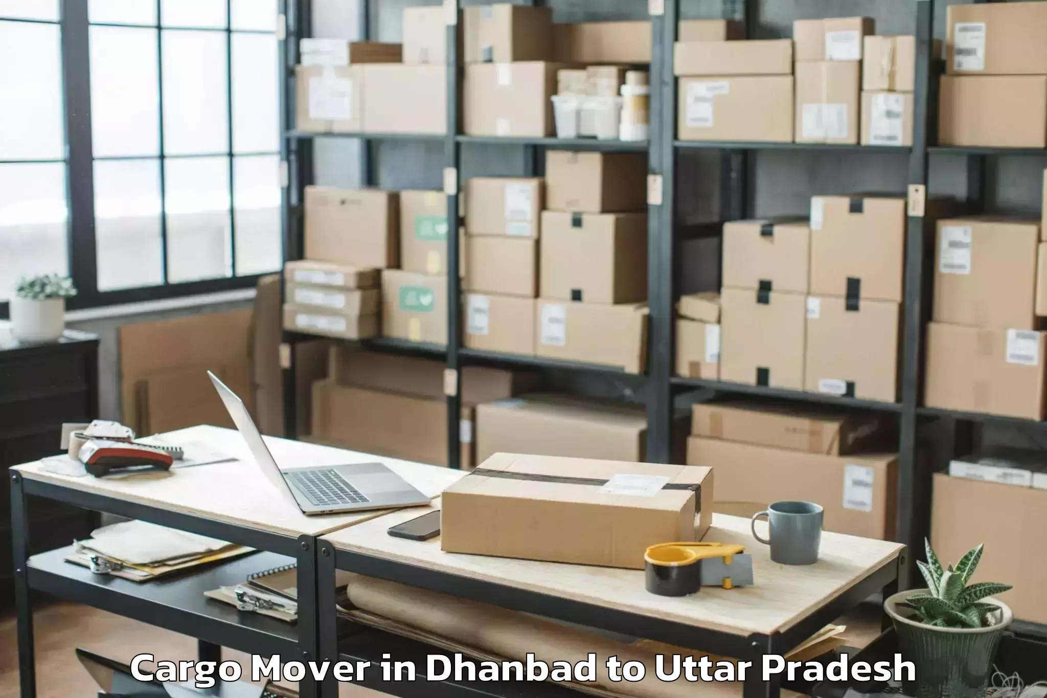 Easy Dhanbad to Rama University Kanpur Cargo Mover Booking